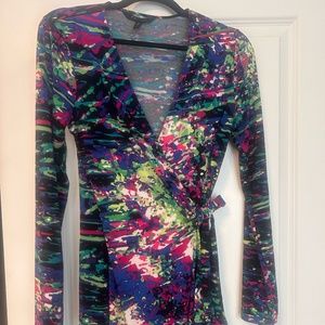 BCBG Max Azria Vintage Stretch Wrap Dress - Sz M